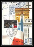 3777 Carte Maximum France N°2114 Libération De Gaulle 18 Juin 1940 Tableau Painting Mathieu Fdc Ed Cef 1980 - 1980-1989