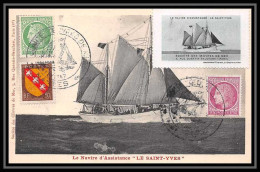5651/ Carte Postale (card) France Navire (bateau) D'assistance Le Saint Yves 1947 Vignette Maximum - 1940-1949