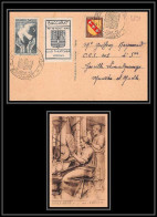 5648/ Carte Postale Cristal De Baccarat (card) France Exposition Philatélique Baccarat Club Lorrain Vignette 1946 - Brieven En Documenten