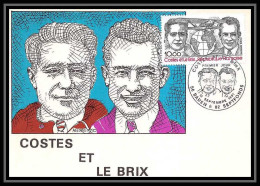 5460/ Carte Maximum (card) France Poste Aérienne (PA) N°55 Aviateurs Dieudonné Costes Le Brix Fdc Edition Cef 1981 - 1960-.... Brieven & Documenten