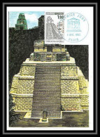 5401/ Carte Maximum (card) France Service N°91 Unesco Temple Tikal Guatemala Fdc Edition Cef 1986  - 1980-1989