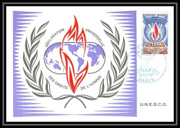 5371/ Carte Maximum (card) France Service N°41 Unesco Droits De L'homme Fdc Edition Parison 1971 - 1960-1969