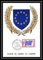 5362/ Carte Maximum (card) France Service N°32 Blason Du Conseil De L'Europe Drapeau Flag Fdc Edition Parison 1963 - 1960-1969