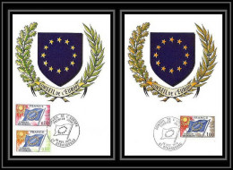 5377/ Carte Maximum (card) France Service N°48/49 Conseil De L'Europe Drapeau Flag Fdc édition Empire 1975 Europa - 1970-1979