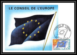 5361/ Carte Maximum (card) France Service N°33 Blason Du Conseil De L'Europe Drapeau Flag Fdc Cef Parison 1971 - 1970-1979