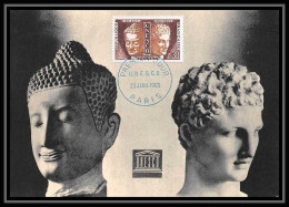 5353/ Carte Maximum (card) France Service N°24 Unesco Bouddha Mermès Et Praxitèle Fdc Edition Parison 1961 - Sculpture