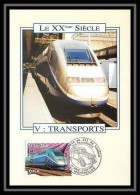 5315/ Carte Maximum (card) France N°3475 Transport TGV Train édition Farcigny Fdc 2002 Cad Montpellier - 2000-2009