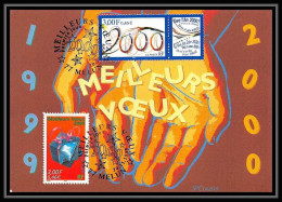 5202/ Carte Maximum (card) France N°3291 Meilleurs Vœux 2000 édition Cef Fdc 1999 - 1990-1999