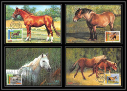 5049/ Carte Maximum (card) France N°3182/3185 Chevaux (horse) Complet édition Cef Fdc 1998 - 1990-1999