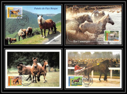 5045/ Carte Maximum (card) France N°3182/3185 Chevaux (horse) Complet édition Thouand & Divers Fdc 1998 - Chevaux