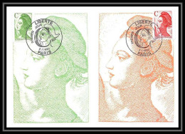 4499/ Carte Maximum (card) France N°2615/2616 Type Liberté De Delacroix édition Cef Fdc 1990 - 1990-1999