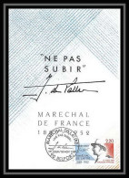 4490/ Carte Maximum (card) France N°2611 Maréchal De Lattre De Tassigny édition Cef Fdc 1989 Ne Pas Subir - 1980-1989