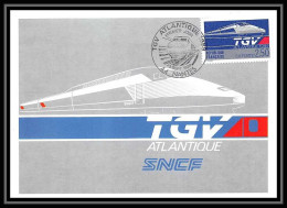 4485/ Carte Maximum (card) France N°2607 Le TGV Atlantique Train édition Cef Fdc 1989 - Treni