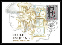 4433/ Carte Maximum (card) France N°2563 Ecole Estienne Des Arts Et Industries Graphiques édition Cef Fdc 1989 - 1980-1989