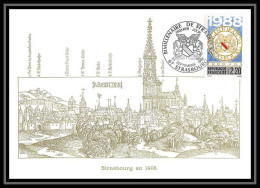 4401/ Carte Maximum (card) France N°2552 Bimillénaire De Strasbourg En 1493 Esition Sociétés Philatéliques 1988 - 1980-1989