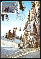 Roumanie (Romania) Carte Maximum (card) 1711 - N° 3107 POIANA BRASOV Entier Postal Stationery 1979 Montage Téléphérique - Maximum Cards & Covers