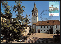 Suisse (Swiss) Carte Maximum (card) 1629 - N° 1205 ZURICH ST PETER église Church 1984  - Cartes-Maximum (CM)