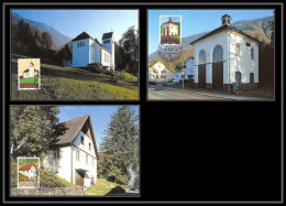 Liechtenstein - Carte Maximum (card) 2072 - N° 1209/1211 EDIFICES 2001 Alte Bautenmauren Schaanwald - Maximumkaarten