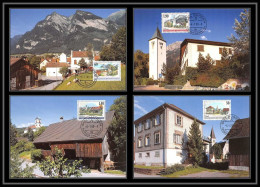 Liechtenstein - Carte Maximum (card) 2055 N° 1170/1174 Villages Eschen Ruggell Mauren Schaan Balzers Lot 5 Cartes 1999 - Maximum Cards