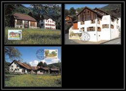 Liechtenstein - Carte Maximum (card) 2036 - N° 1133/35 Vues De Villages Dorfansichten Ruggell Triesen Nendeln 1999 - Maximum Cards