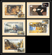 Bailiwick Guernesey - Carte Maximum (card) 2150 Tableau (Painting) 5 CARTES Christmas 1980 Tableau (Painting) - Guernsey