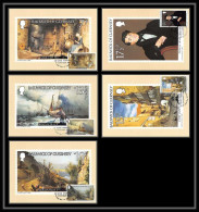 Bailiwick Guernesey - Carte Maximum (card) 2150 Tableau (Painting) 5 CARTES Christmas 1980 Tableau (Painting) - Christmas