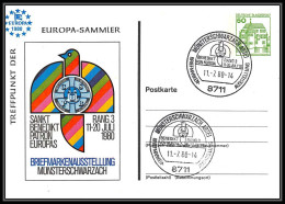 Allemagne (germany Entier Postal (Stamped Stationery) 1746 - N° 877 Chateau Castle INZLINGEN Europa Sammier 1980 - Illustrated Postcards - Used