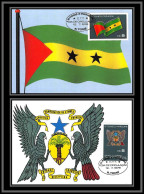 5849 Carte Maximum (card) S Tome E Principe Mi N°510/511 Armoirie 3ème Anniviversaire Indépendance 1978 Drapeau Flag Fdc - São Tomé Und Príncipe