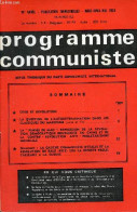 Programme Communiste N°62 18e Année Mars-avril-mai 1974 - Crise Et Révolution - La Question De L'autodetermination Dans  - Autre Magazines