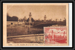 5813 Carte Maximum France PA Poste Aerienne N°28 Citt 1949 Pont Alexandre 3 Paris Bridge Edition Bourgogne Bridge - Ponti