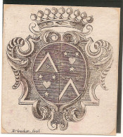Ex-libris Héraldique ROSSET, Marc-Benjamin (1672-1754). Lausanne, Vaud, Suisse - Ex-libris