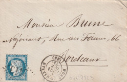 Lettre De Mont De Marsan à Bordeaux LSC - 1849-1876: Période Classique