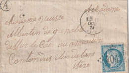 Lettre De Tullins à Villard De Lans LSC - 1849-1876: Classic Period