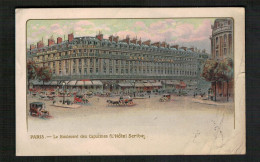 PARIS - Boulevard Des Capucines Et Hôtel SCRIBE - 1910 - Pubs, Hotels, Restaurants