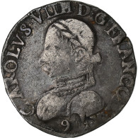 France, Charles IX, Teston, 1575, Rennes, 2nd Type, Argent, TB+, Gadoury:429 - 1560-1574 Karl IX.
