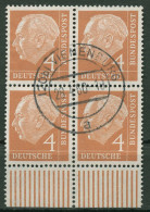 Bund 1954 Th. Heuss I Bogenmarken Unterrand 178 4er-Block Gestempelt - Oblitérés