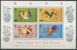 Hongkong 1993 Chinesisches Neujahr: Jahr Des Hahnes Block 25 Postfrisch (C8352) - Blocks & Kleinbögen