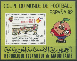 Mauretanien 1982 Fußball-WM Spanien Sieger Italien Block 37 Postfrisch (C28658) - Mauritanië (1960-...)