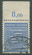 SBZ Provinz Sachsen 1945 Provinzwappen Oberrand 81 X OR Gestempelt - Autres & Non Classés