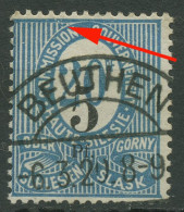 Oberschlesien 1920 Ziffer Mit Aufdruck Mit Plattenfehler 10 XV Gestempelt - Other & Unclassified