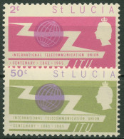 St. Lucia 1965 100 Jahre Internationale Fernmeldeunion 185/86 Postfrisch - St.Lucie (1979-...)