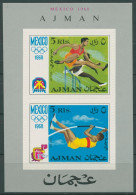 Ajman 1968 Olympiade Mexiko: Stabhochsprung Block 32 A Postfrisch (C18939) - Ajman