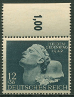 Deutsches Reich 1942 Heldengedenktag 812 Oberrand Postfrisch - Ungebraucht