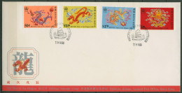 Hongkong 1988 Chinesisches Neujahr Jahr Des Drachen 532/35 Auf Brief (X99182) - Lettres & Documents