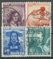 Schweiz 1938 Pro Juventute Frauentrachten (V), Salomon Gessner 331/34 Gestempelt - Usati