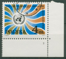 Polen 1975 30 Jahre Vereinte Nationen UNO 2390 Nummerierte Ecke Gestempelt - Used Stamps