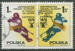 Polen 1976 Eishockey WM/EM 2439/40 Gestempelt - Used Stamps