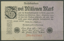 Dt. Reich 2 Millionen Mark 1923, DEU-115c FZ V, Leicht Gebraucht (K1270) - 2 Mio. Mark