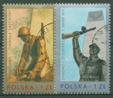 Polen 1976 Kriegerdenkmal Soldaten 2442/43 Gestempelt - Oblitérés