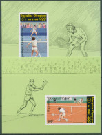 Zentralafrikanische Republik 1986 Tennis 1267/68 B Blocks Postfrisch (C62570) - Centraal-Afrikaanse Republiek